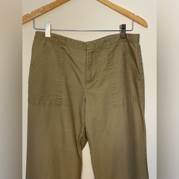 Gap Y2K “Ellie” Wide Leg Summer Pants Tan Light Weight Women’s Sz 8 Linen/Cotton - Picture 2 of 10